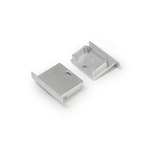 Eindkap voor Profiel 20 inbouw, met gat, zilvergrijs