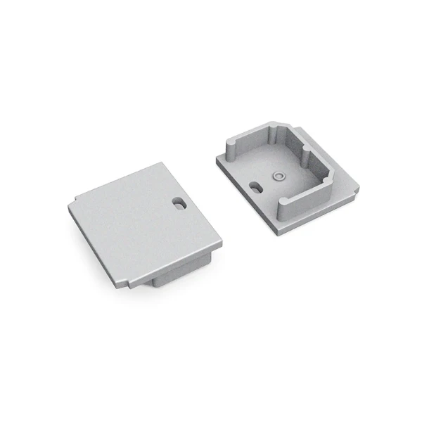 Eindkap voor Profiel 20 trimless/stuc, zilvergrijs, met gat