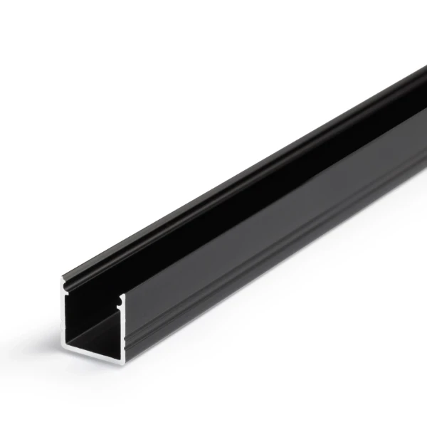 Profiel 10 opbouw 1 meter zwart geschikt voor cob ledstrips van 8mm voor een homogeen lichtbeeld