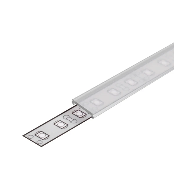 Profiel afdekking C2 klik, transparant 2 meter voor Prof 10 op- en inbouw