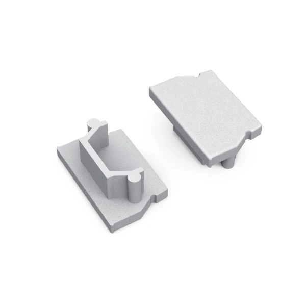 Eindkap voor Profiel 12 opbouw zilvergrijs (2 stuks)