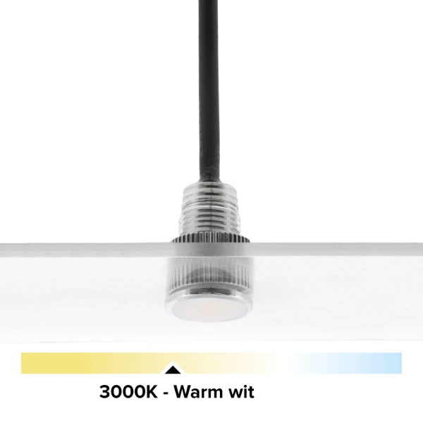 Zilveren mini LED IP67, 11mm, 0,5W, 3000K, zonder lens