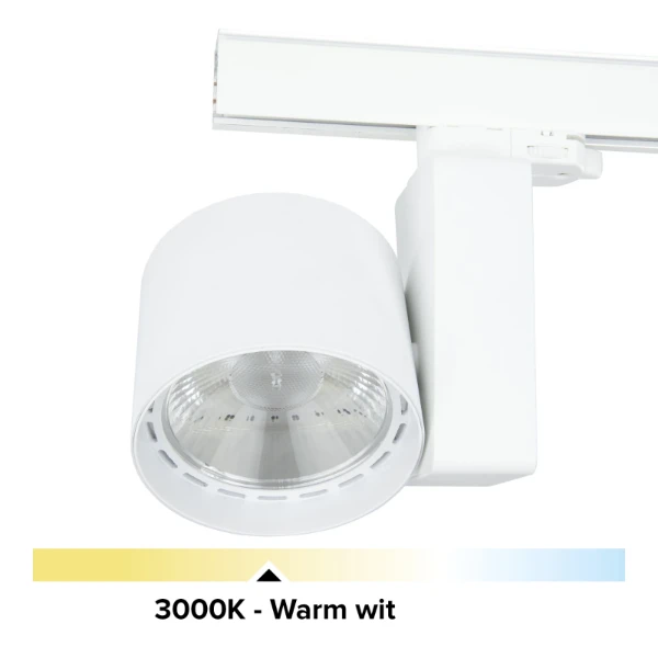 B-Railspot wit, 26W, 2800 lumen, 3000K, 30°, dimbaar
