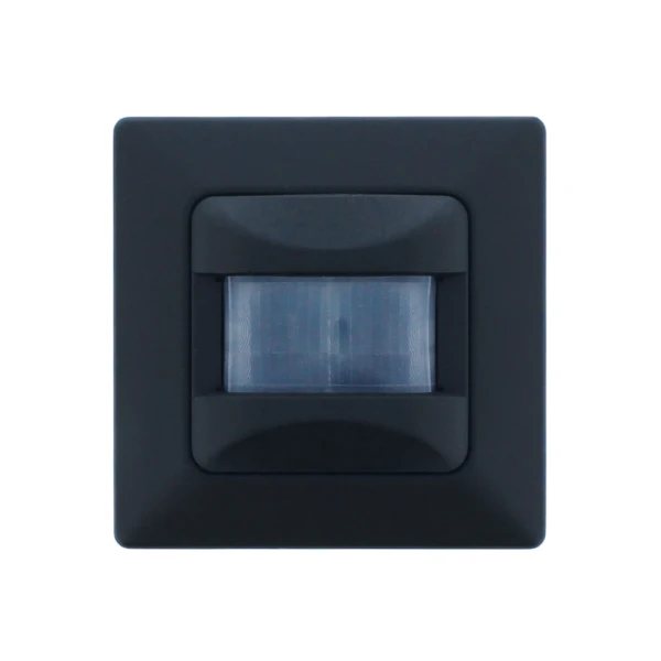 Muur bewegingsmelder, LED 5-100W, 2-draads, 50x50/55x55, Zwart