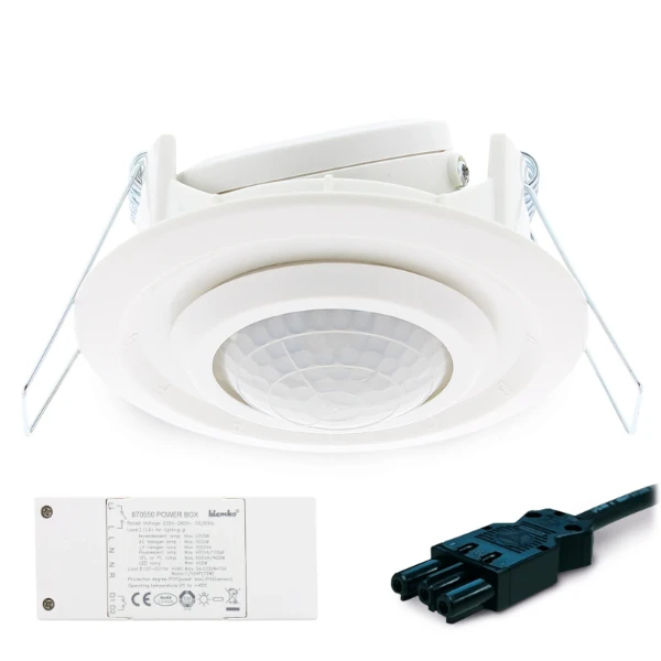 Aanwezigheidsmelder plafond PIR, 230V, 2000W, 6M, 40mm2, Wieland