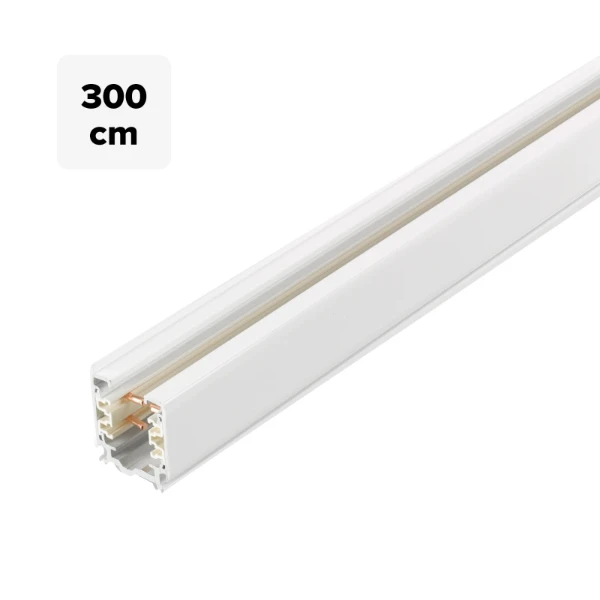 3 fase rails - rail 300cm, wit (RAL 9010)