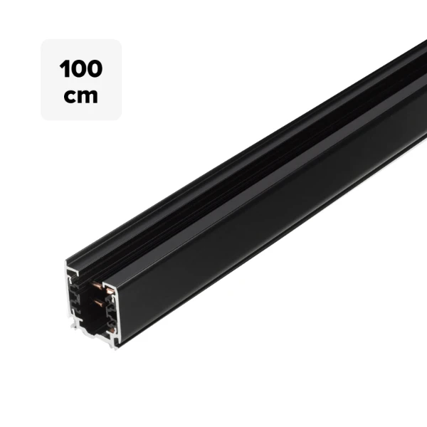 3 fase rails - rail 100cm, zwart (RAL9005)