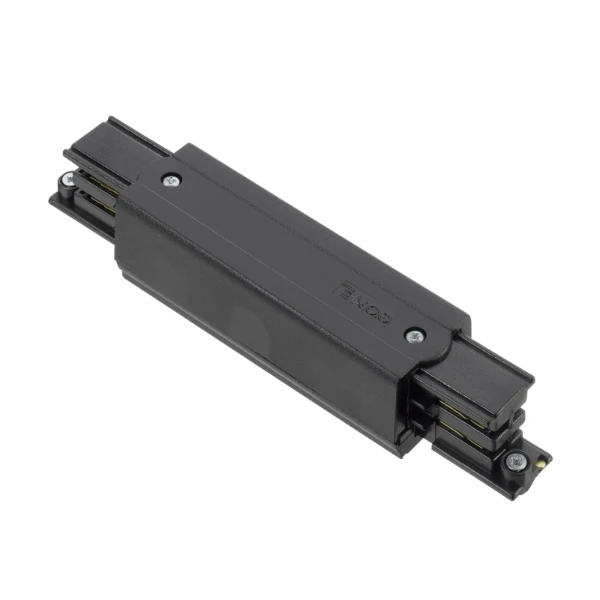 3 fase rails - tussenstuk met fase invoer, zwart, (RAL9005)