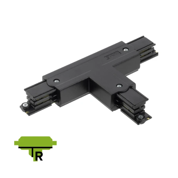 3 fase rails - T - connector, zwart (RAL9005), Rechts
