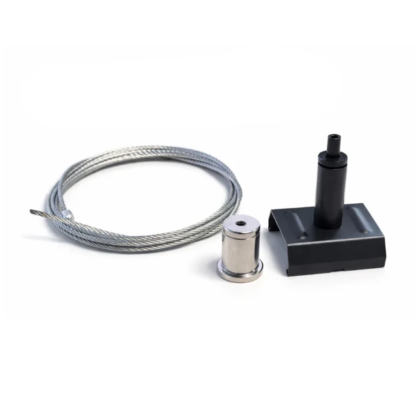 3 fase rails suspension (kit voor draad 1,5 m), zwart (RAL9005)