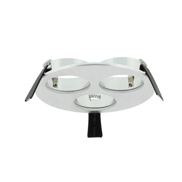 Verona inbouwarmatuur, rond, 3voudig, 120mm, aluminium