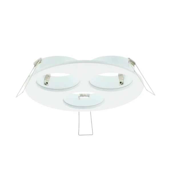 Verona inbouwarmatuur, rond, 3voudig, 120mm, wit