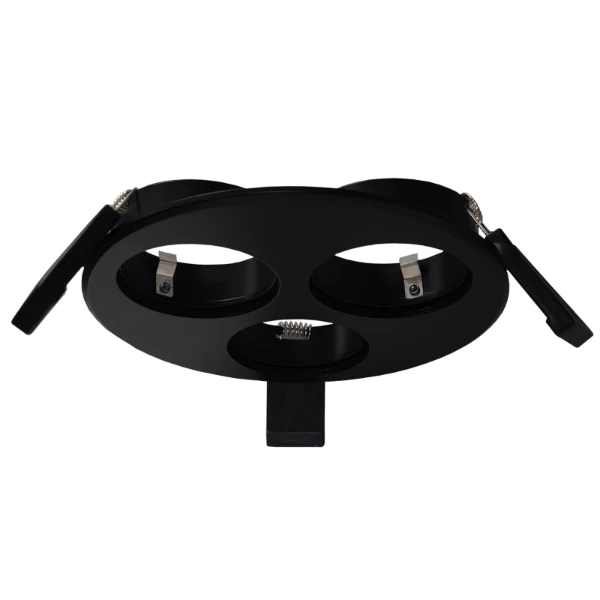 Verona inbouwarmatuur, rond, 3voudig, 120mm, zwart