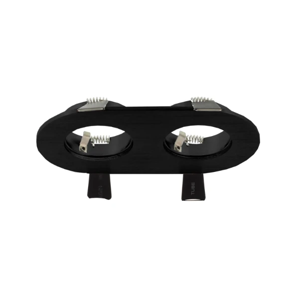 Verona inbouwarmatuur, ovaal, 2voudig, 80x142mm, zwart