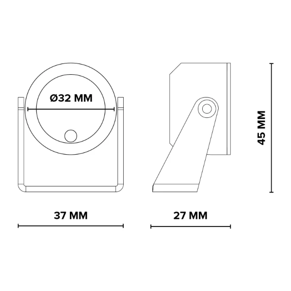 Lumiko Faro XPG LED opbouw armatuur, 2.1W, 700mA, 2700K, Aluminium, IP44