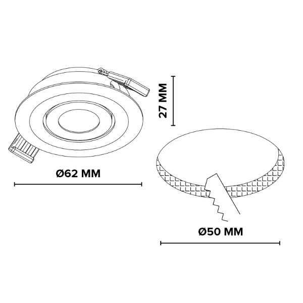 Lumiko Siena XPG richtbare ledspot, 2.1W, 700mA, 4000K, zwart