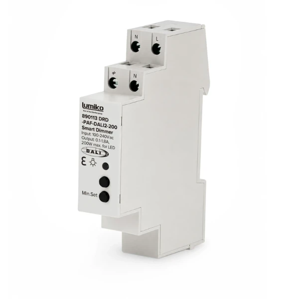 Lumiko DINrail dimmer DALI2, 200W LED, Fase afsnijding, Puls| 890113
