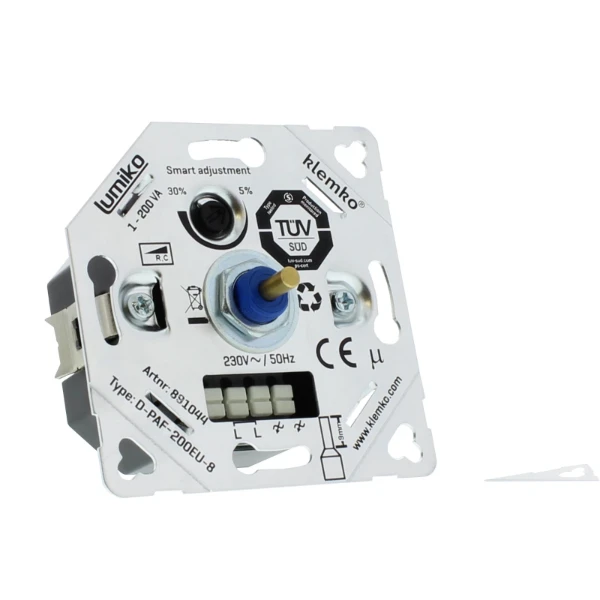 Lumiko Led dimmer voor fase afsnijding met 8mm draai-as 1-200W | 891044