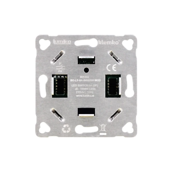 Lumiko Modulaire 3-draads relais led-lichtschakelaar 8A, 2-polig | 891322