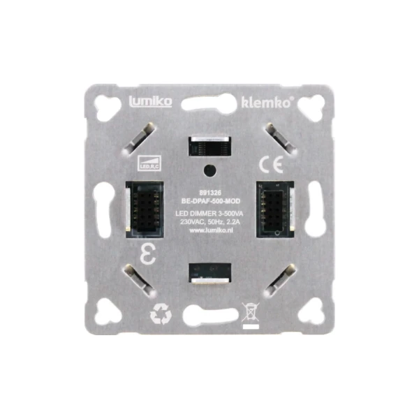 Lumiko Modulaire 2-draads fase-afsnijding (RC) inbouw dimmer 3 - 500VA | 891326